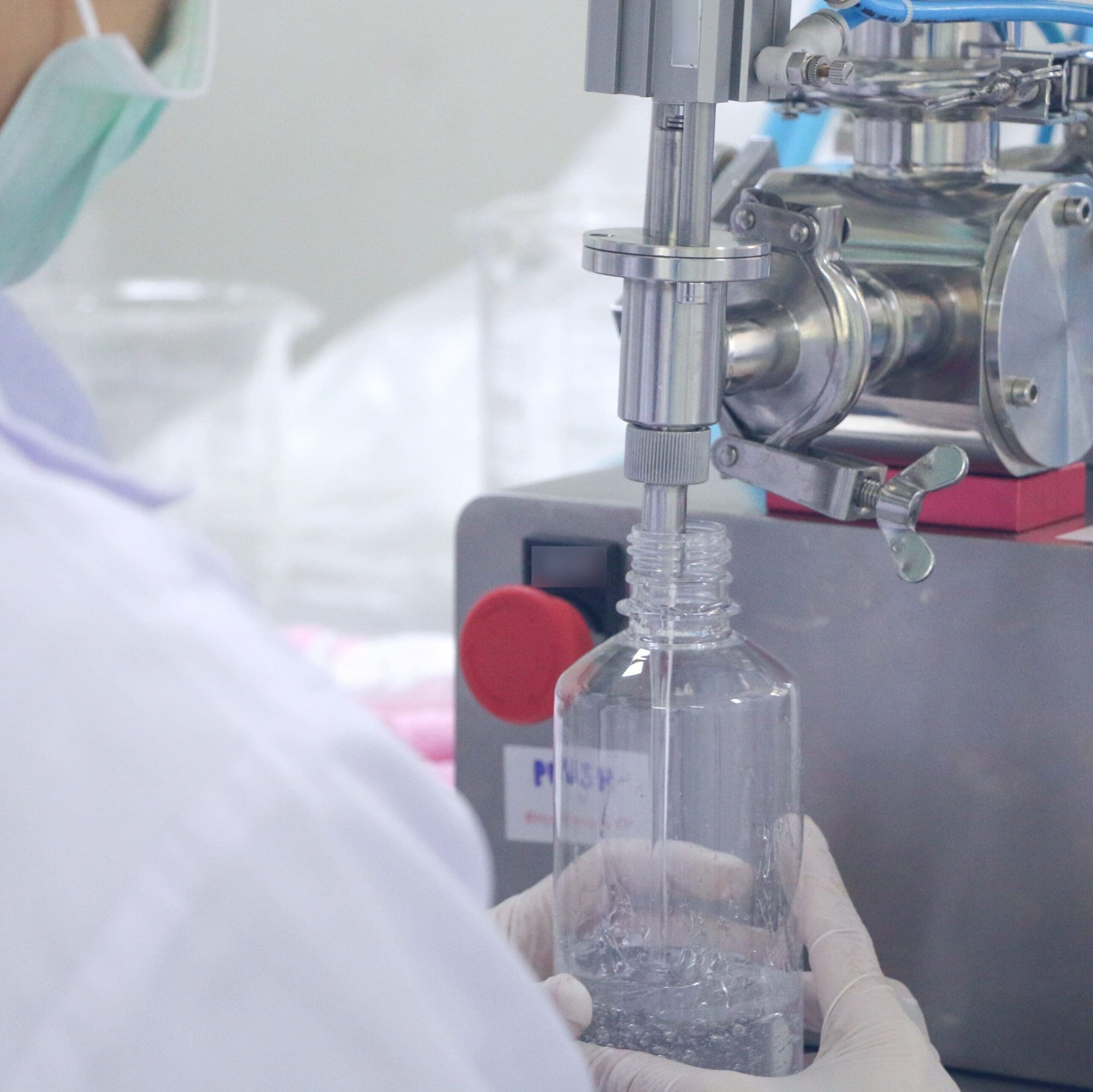 Manufacture filling Hand Gel in Laboratory control room