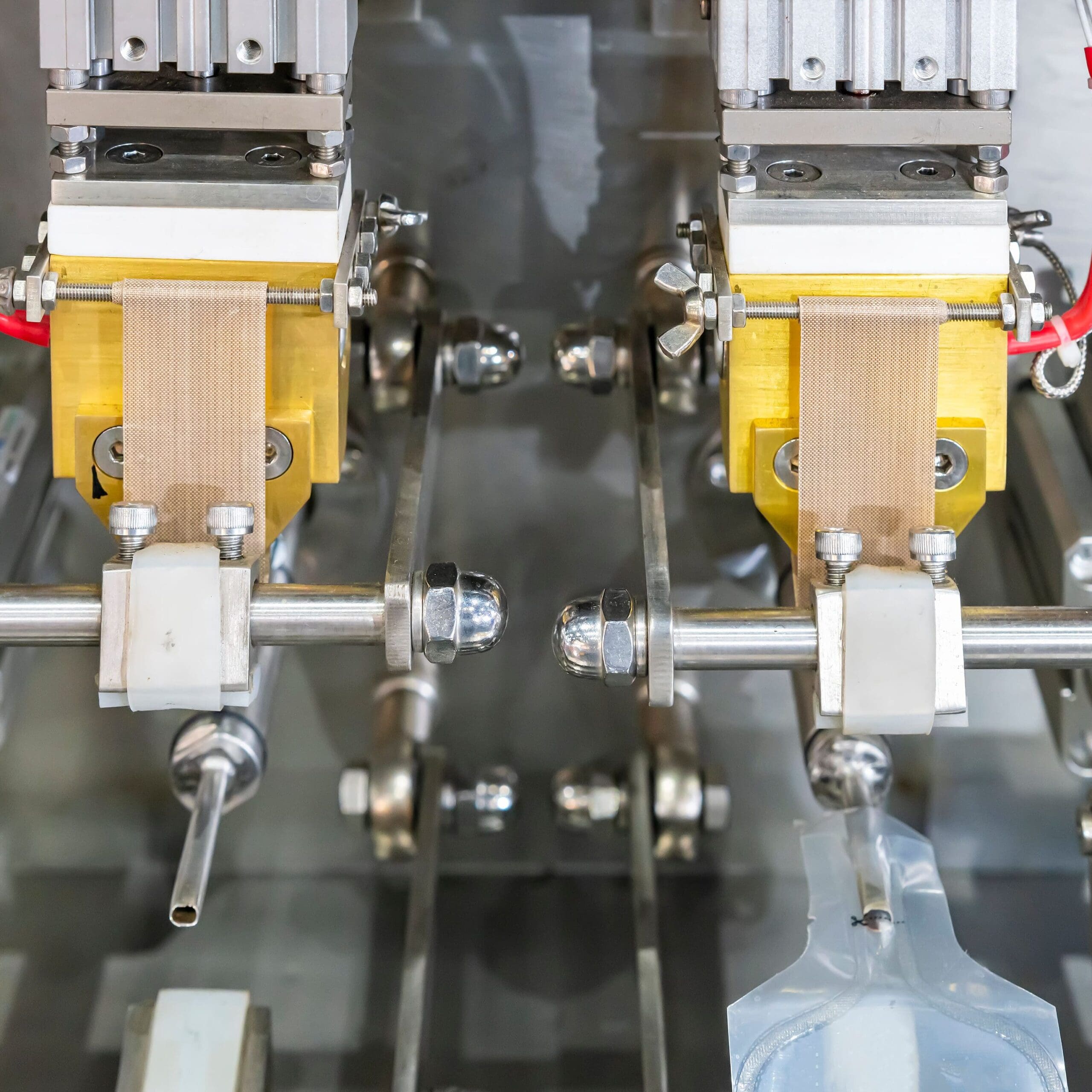 heater of seal unit component of filling packing and sealing machine for food and beverage such as egg tofu sauce cleaning detergent cosmetic oil shampoo lotion etc. in manufacturing process